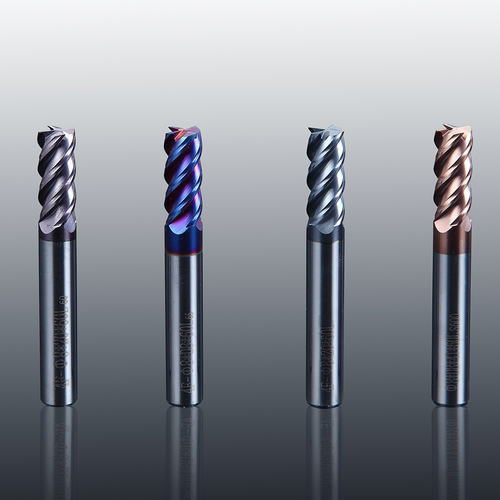 Tungsten steel 4-blade round nose milling cutter (68 degree series 4-edge long neck deep groove roun