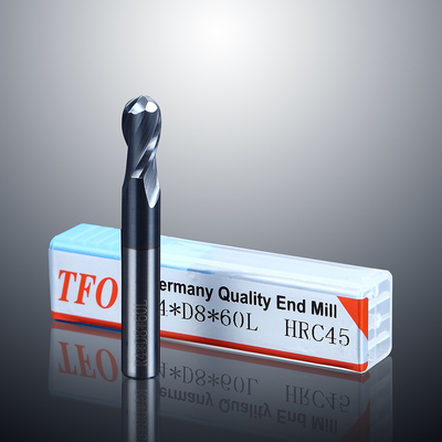 Ball head milling cutter for tungsten steel and aluminum (45-degree series double edge lengthening b