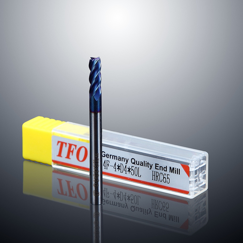 Tungsten steel four-edge round nose milling cutter (65-degree series four-edge long neck deep groove